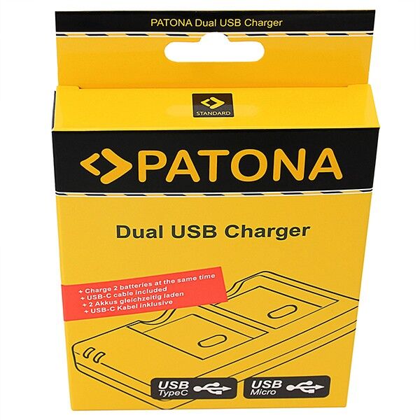 Patona dual charger including USB-C cable
