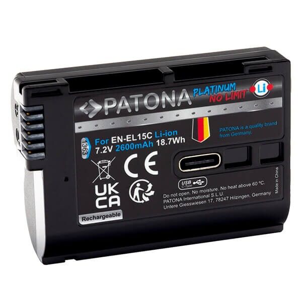 Akku Nikon EN-EL15C mit USB-C Input von Patona