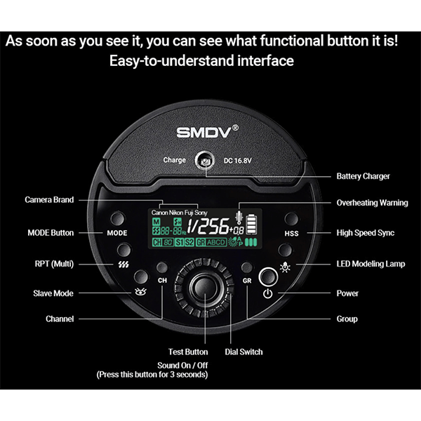 SMDV B120 HSS Studioblitz mit Batterie
