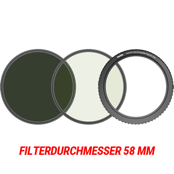 variabler ND Filter wechselbar 58 mm von Haida mit Filterdurchmesser