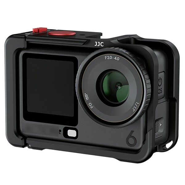 JJC Cage CC-OA6 montiert auf DJI Osmo Action 6 Frontansicht