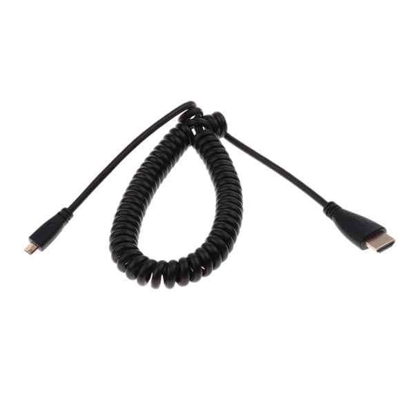 HDMI to Micro HDMI Stretch Spring Cable, Male to Male Coiled Spiral Cable