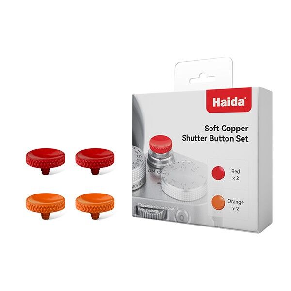 Lieferumfang der Haida-Entriegelungsknöpfe, 4er-Set in Rot und Orange Lieferumfang der Haida-Entriegelungsknöpfe, 4er-Set in Rot und Orange