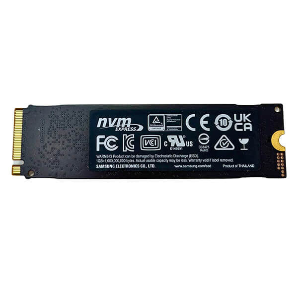 Samsung 970 EVO Plus 2TB SSD back with label Samsung 970 EVO Plus 2TB SSD back with label
