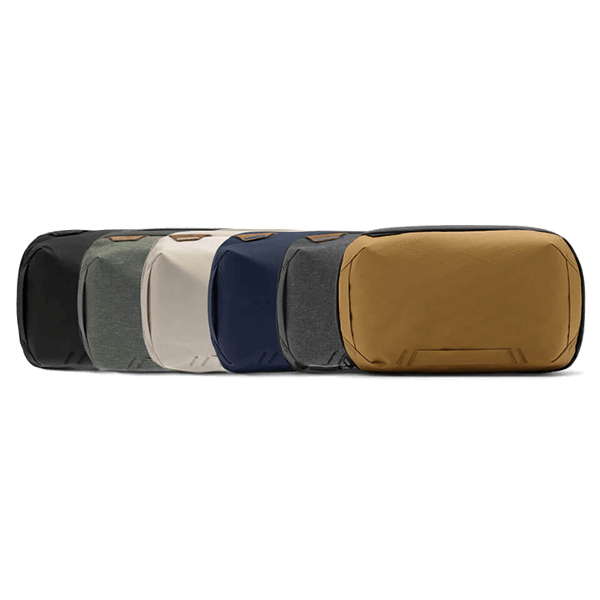 Front view of the Peak Design Tech Pouch in various colors
