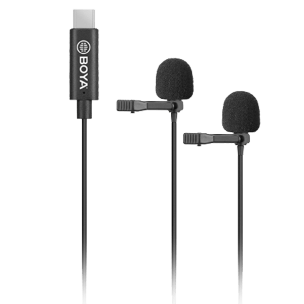 Boya BY-M3D Dual Lavalier Microphone Mono with USB-C connector