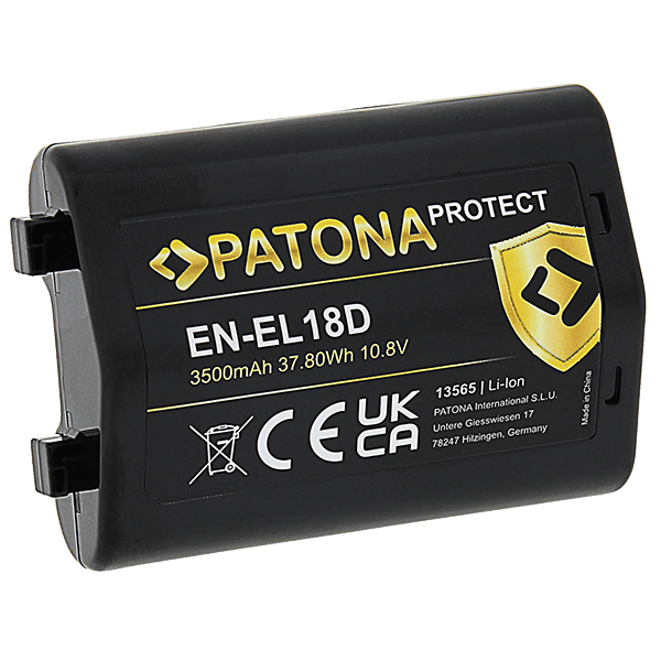 Nikon EN-EL18D Akku von Patona seitlich