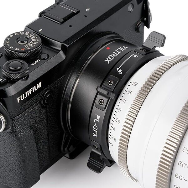  Viltrox Objektivadapter für L-Mount Objektive an Fujifilm GFX G-Mount an Kamera und Objektiv