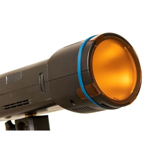 Farbkorrektur-Gel-Set zu Godox AD200 montiert auf H200R