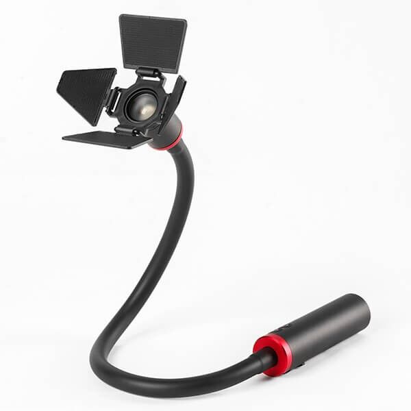 SmallRig LED light in use for macro photography with barn doors