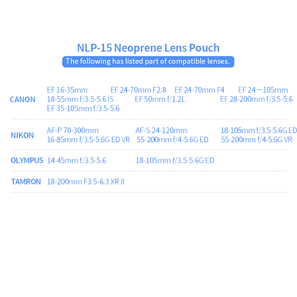 Neopren Objektivköcher NLP-15 von JJC