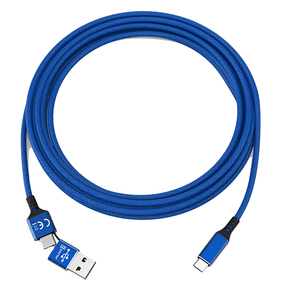 2 in1 USB charging cable USB-C in blue