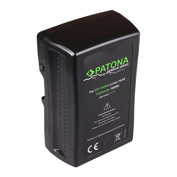 V-Mount Battery for Sony BP-190WS by Patona front