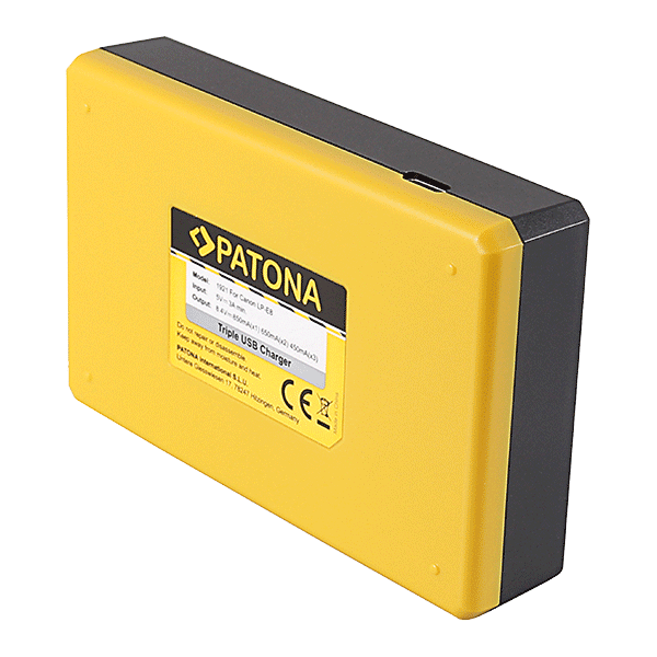 Dreifach Ladegerät für Canon LP-E8 von Patona