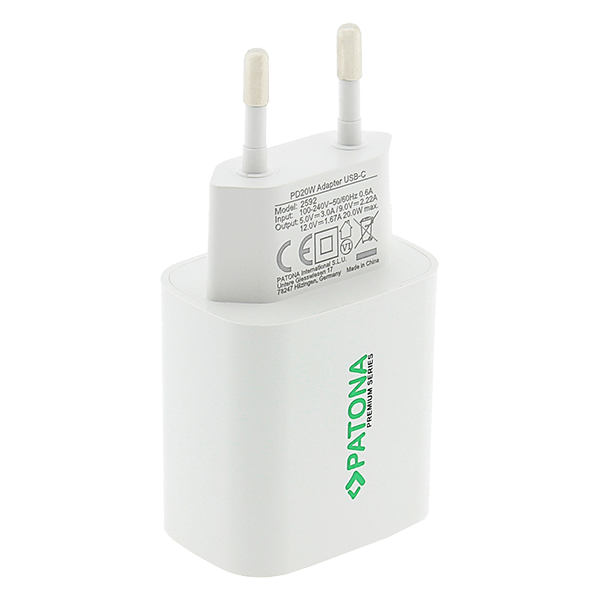 USB Ladegerät PD 20W in Weiss Netzanschluss