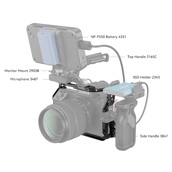 SmallRig Kamera Käfig zu Fujifilm GFX100 II 4201 mit Monitor