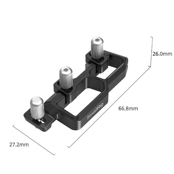 Side view of the cable clamp on the EOS R6III/R5II cage