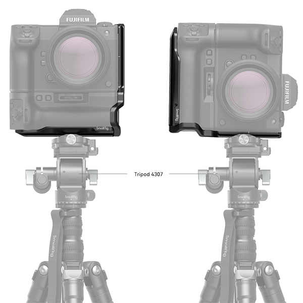 L-Winkel passen zur Fujifilm GFX100 II mit VG-GFX100ll Batteriegriff auf Stativ