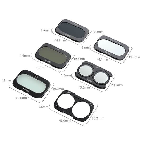 SmallRig 6658 Split Filter Set ND Mist CPL Osmo Pocket 4P Abmessungen SmallRig 6658 Split Filter Set ND Mist CPL Osmo Pocket 4P Abmessungen