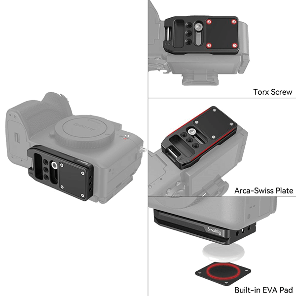 Arca Schnellwechselplatte zur verwendung von AirTag von SmallRig detail