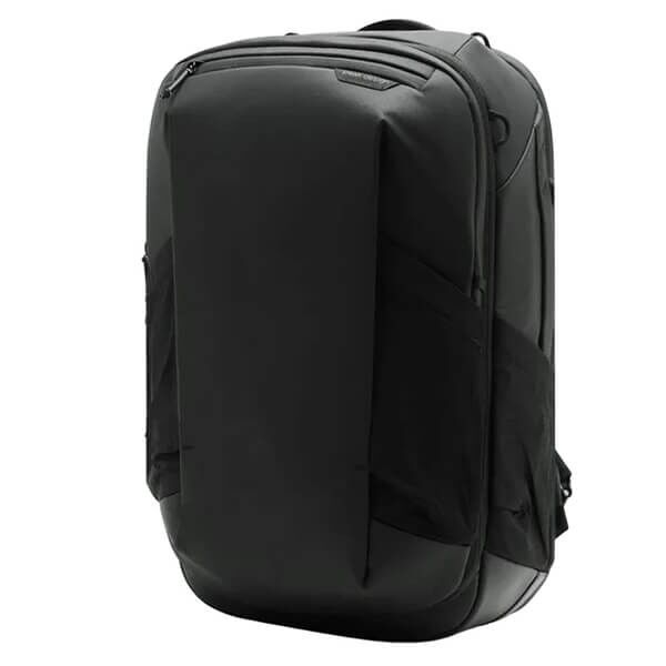 Peak Design Travel Backpack 2-in-1 in Black, modular 40-liter travel backpack side view Peak Design Travel Backpack 2-in-1 in Black, modular 40-liter travel backpack side view