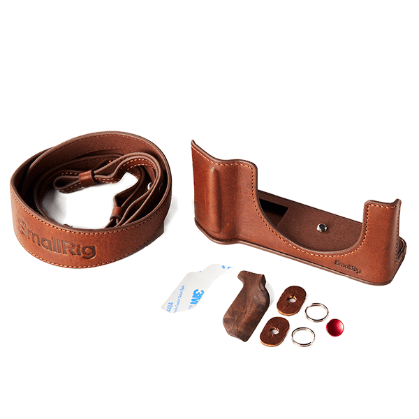 SmallRig Leather Case Kit für Fujifilm GFX100RF in Braun - Lieferumfang