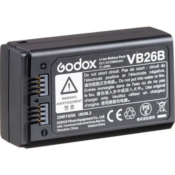 Godox VB26B battery front view for V1 and V860III