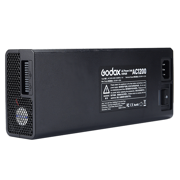 Godox AC Netzteil zu Godox Witstro AD1200Pro seitlich