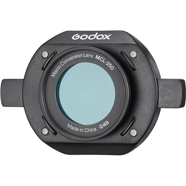 Godox MCL-250 close-up lens side view with mount