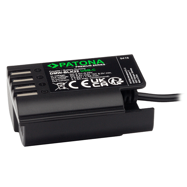 USB-C Input Akku-Adapter für Panasonic DMW-BLK22 von Patona unterseite
