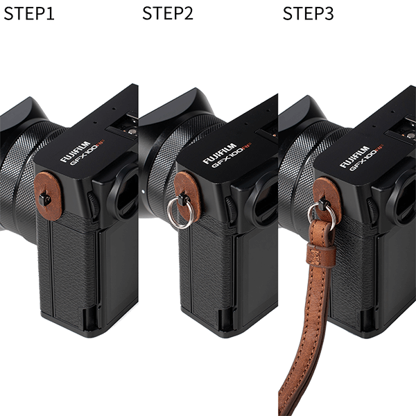 SmallRig Leather Case Kit für Fujifilm GFX100RF in Braun - Montage Kameragurt