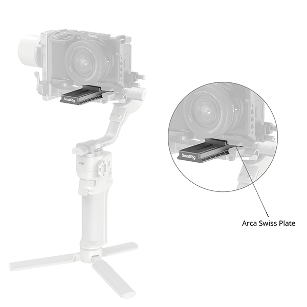 SmallRig Schnellwechselplatte zu DJI RS 4 Mini 5336 auf Gimbal