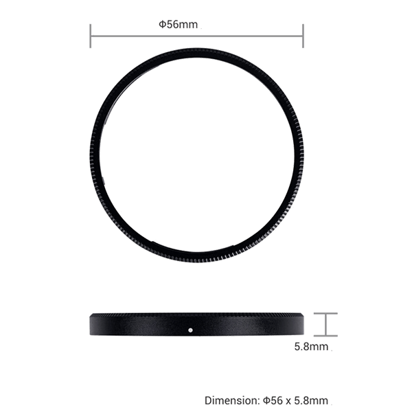 Ring Cap for Ricoh GR IIIx like GN-2 in black dimession