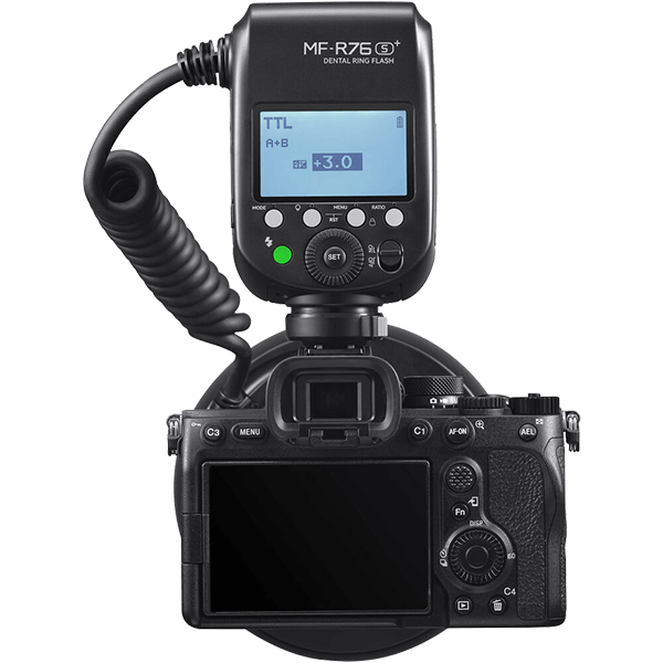 MF-R76S plus Ringblitz zu Sony von Godox zur Dentalfotografie auf Kamera MF-R76S plus Ringblitz zu Sony von Godox zur Dentalfotografie auf Kamera