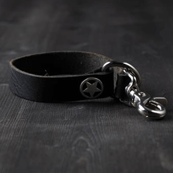 Camera Leash Leather Wrist Strap in WATER BUFFALO BLACK