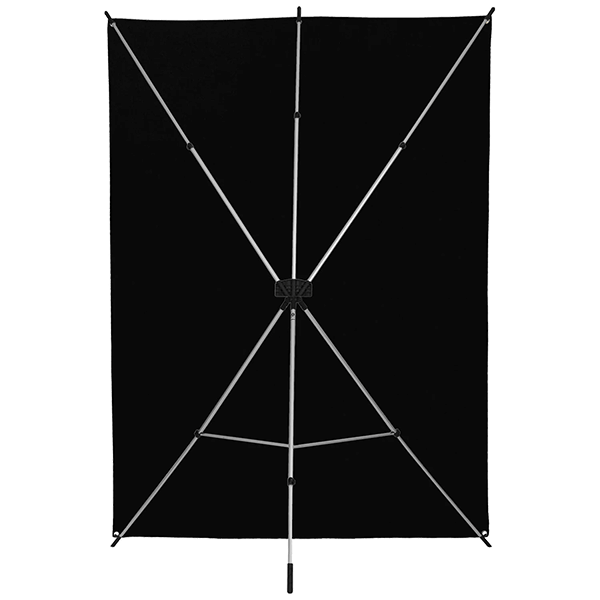 Westcott X-Drop Fotohintergrund Set grau mit Halterung von hinten Westcott X-Drop Fotohintergrund Set grau mit Halterung von hinten