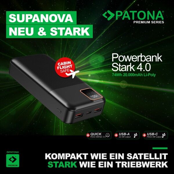 PATONA Premium Powerbank Stark 4.0 PD22.5W 20000mAh PATONA Premium Powerbank Stark 4.0 PD22.5W 20000mAh