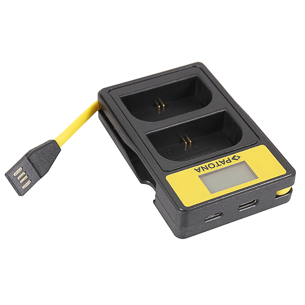 Smart Dual LCD USB Ladegerät für Canon LP-E6 von Patona