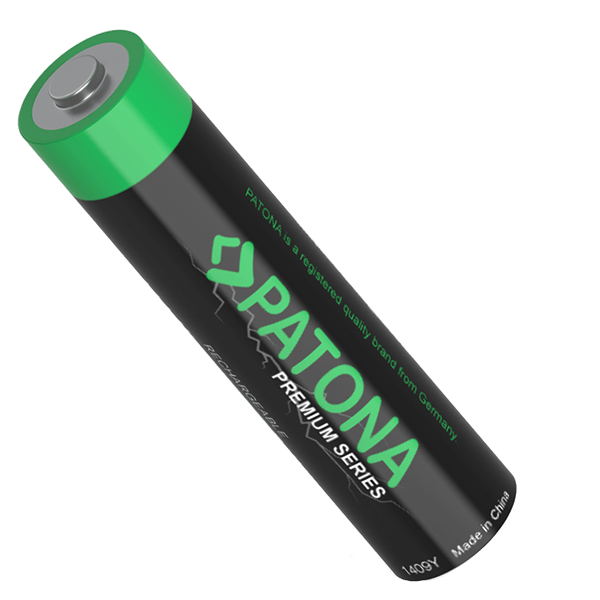 Wiederaufladbarer Batterie USB-C AAA-Akkus 750mWh Patona seitlich