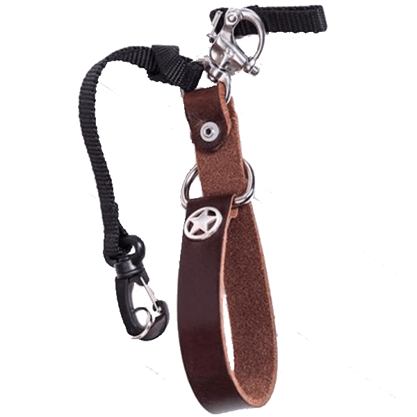 Camera Leash Leather Wrist Strap in WATER BUFFALO BURGUNDY