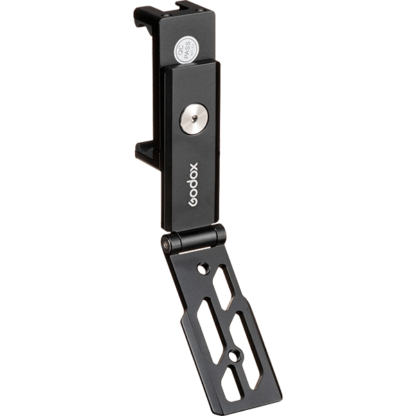 Godox MTH04 zusammenklappbarer Smartphone-Halter aus Metall offen