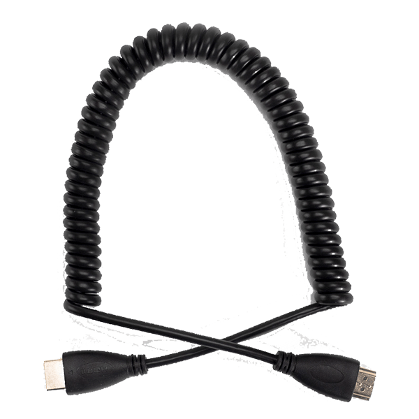 HDMI to HDMI Stretch Spring Cable, Male to Male Coiled Spiral Cable