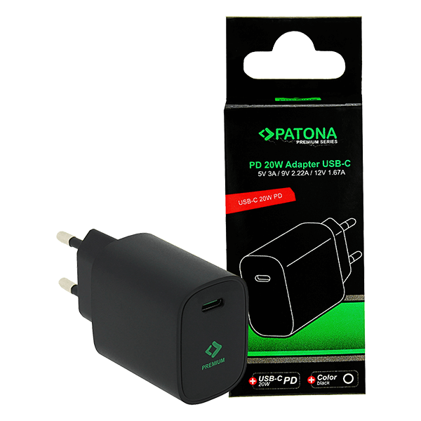 USB Ladegerät PD 20W in Schwarz