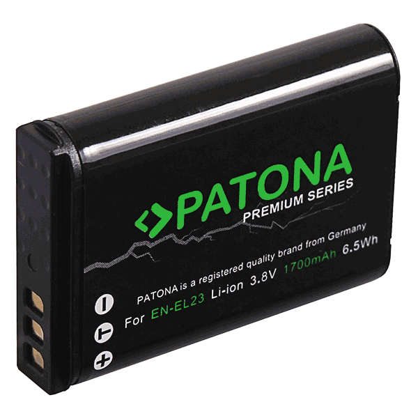 Premium Akku für Nikon EN-EL23 von Patona front