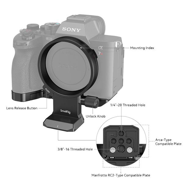 SmallRig drehbare Montageplatte speziell zu Sony Alpha Kameras